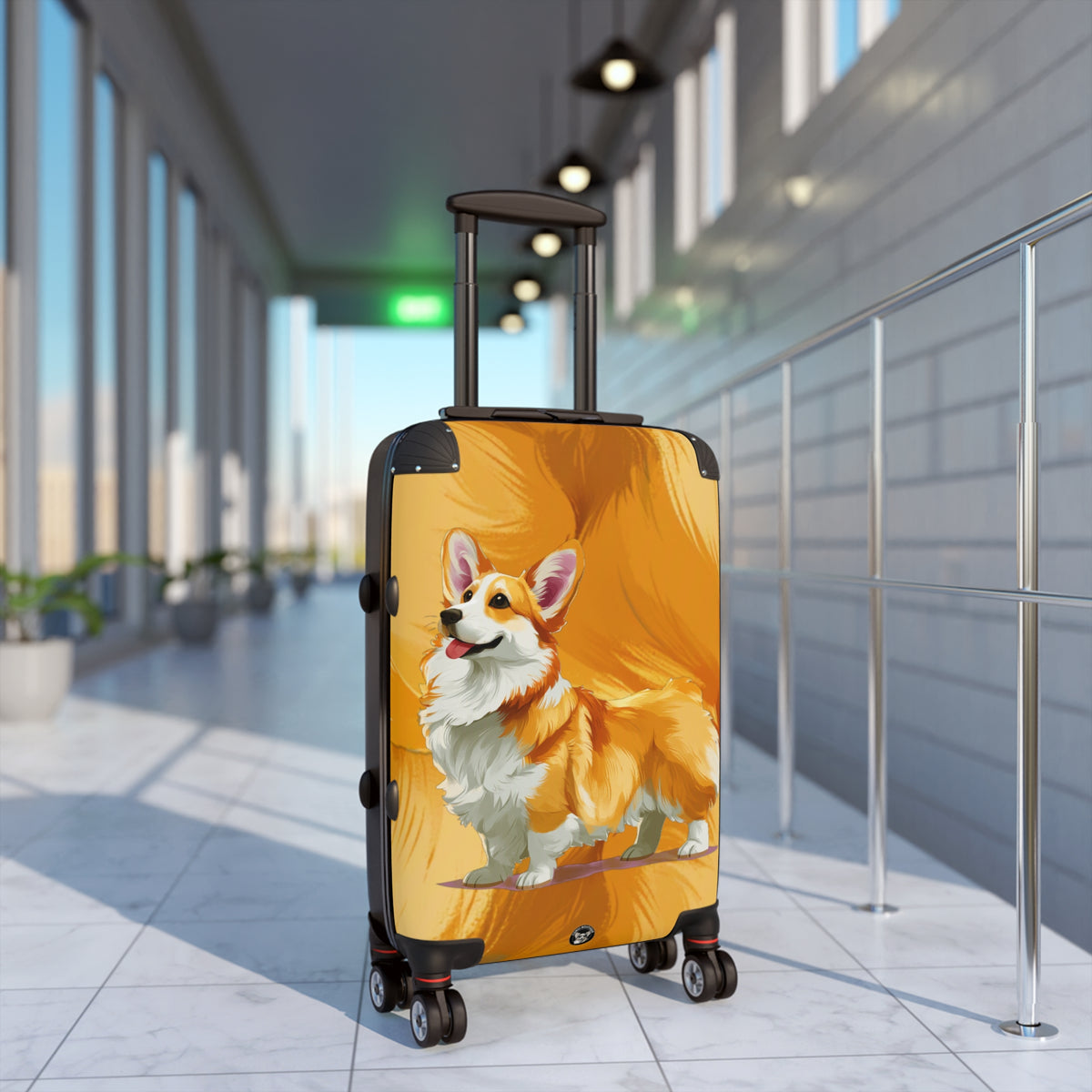 Classic Queen's Corgi Suitcases – Artistic Corgi Rolling Luggage