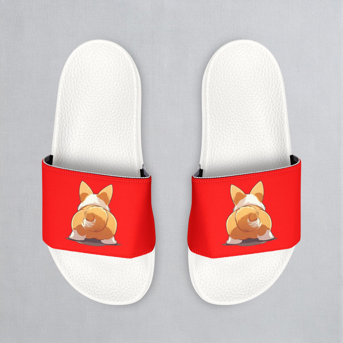 Booty Call Corgi Pop Art Men's Slide Sandals - Casual Pool & Beach Slides
