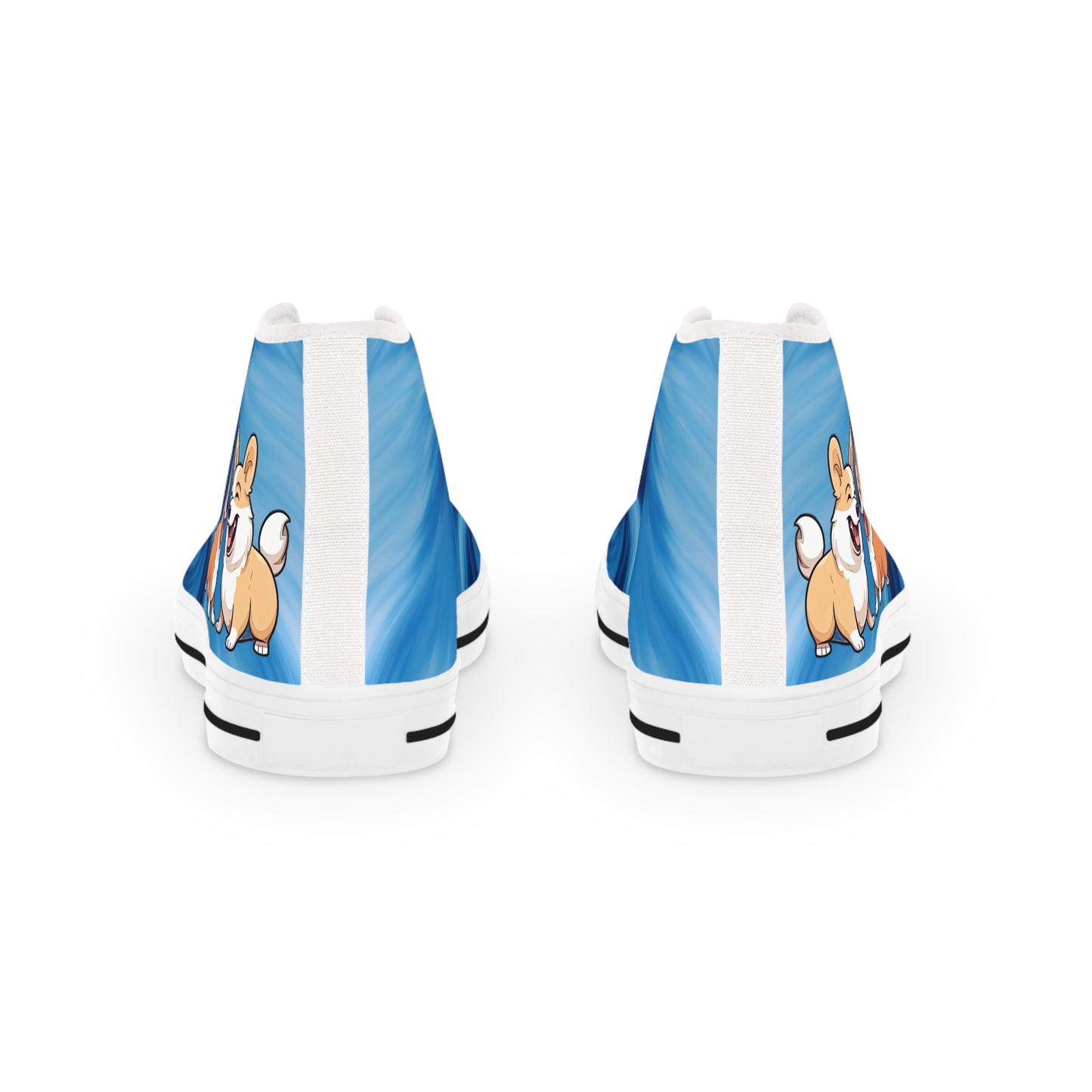Best Mates Men's Cute Animated Corgis Casual Canvas Carolina Blue Low Top Sneakers