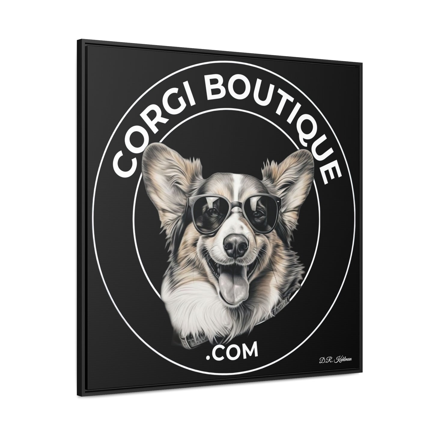 Corgi Boutique - Framed on Canvas