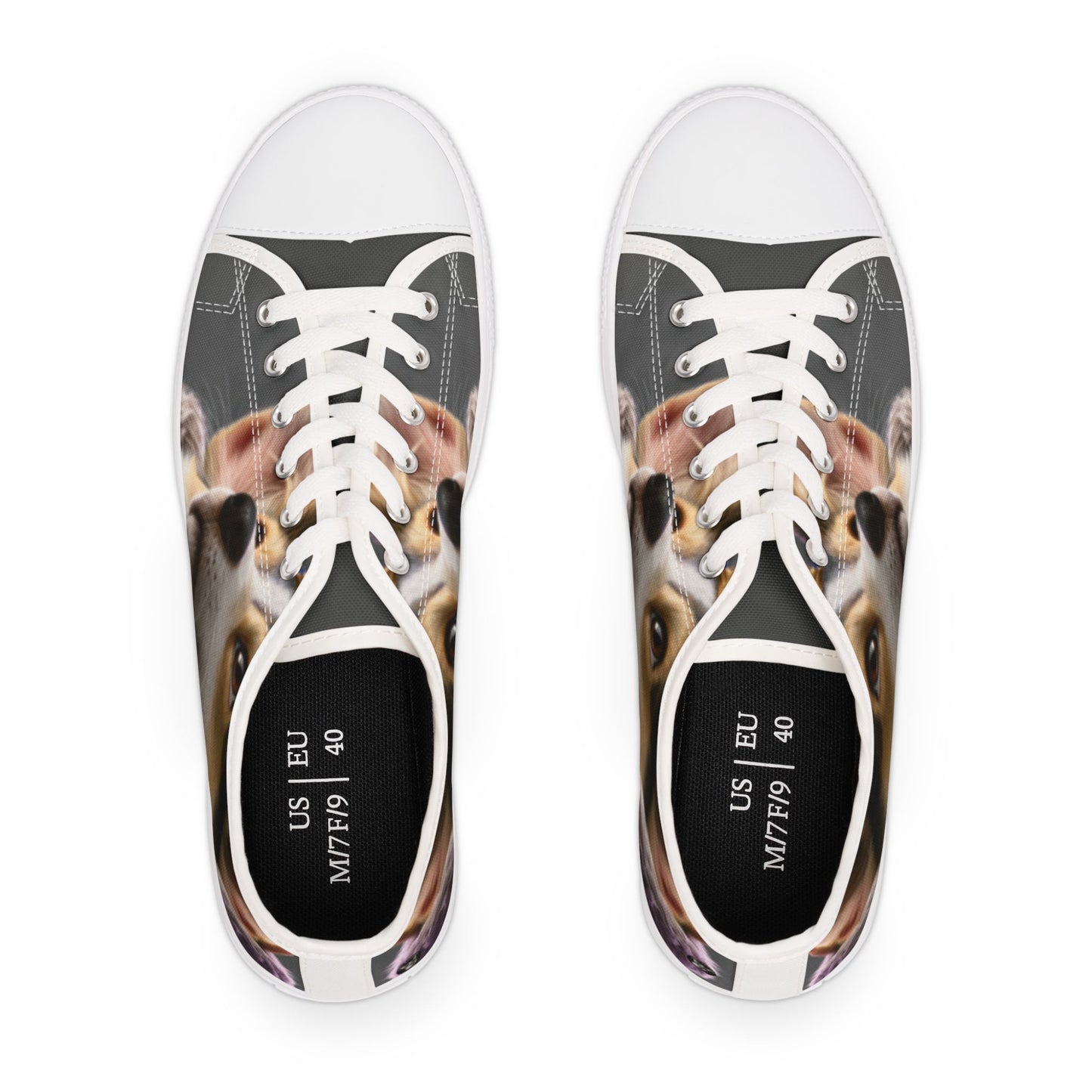 King Pup Cute Corgi Face Women's Low Top Casual Canvas Sneakers