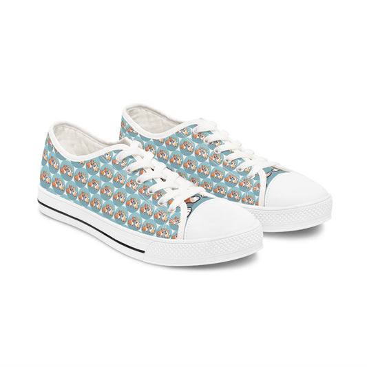 Corgi Couple Mosaic - Women's Low Top Sneakers
