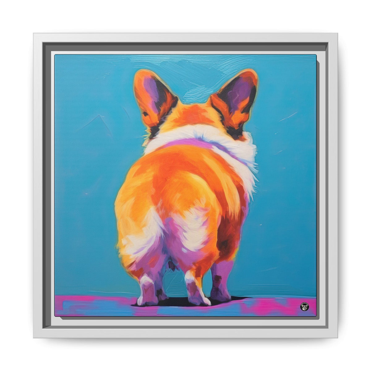 Corgi Butt on Canvas - Exclusive Framed Print
