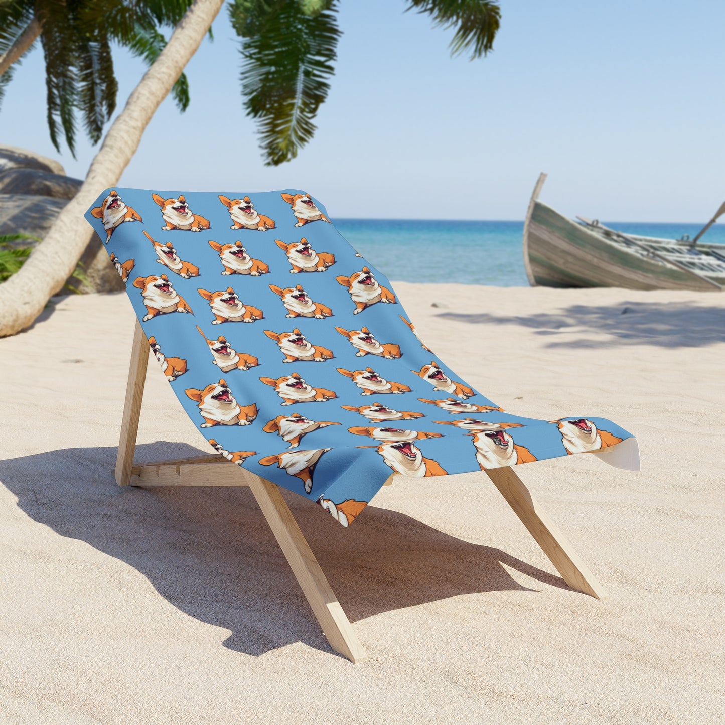 Comical Corgi Beach Towel
