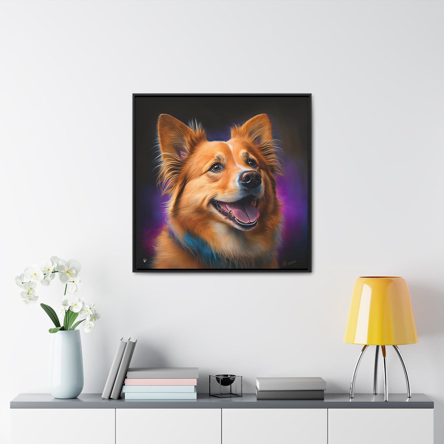 Golden Corgi - Framed on Canvas