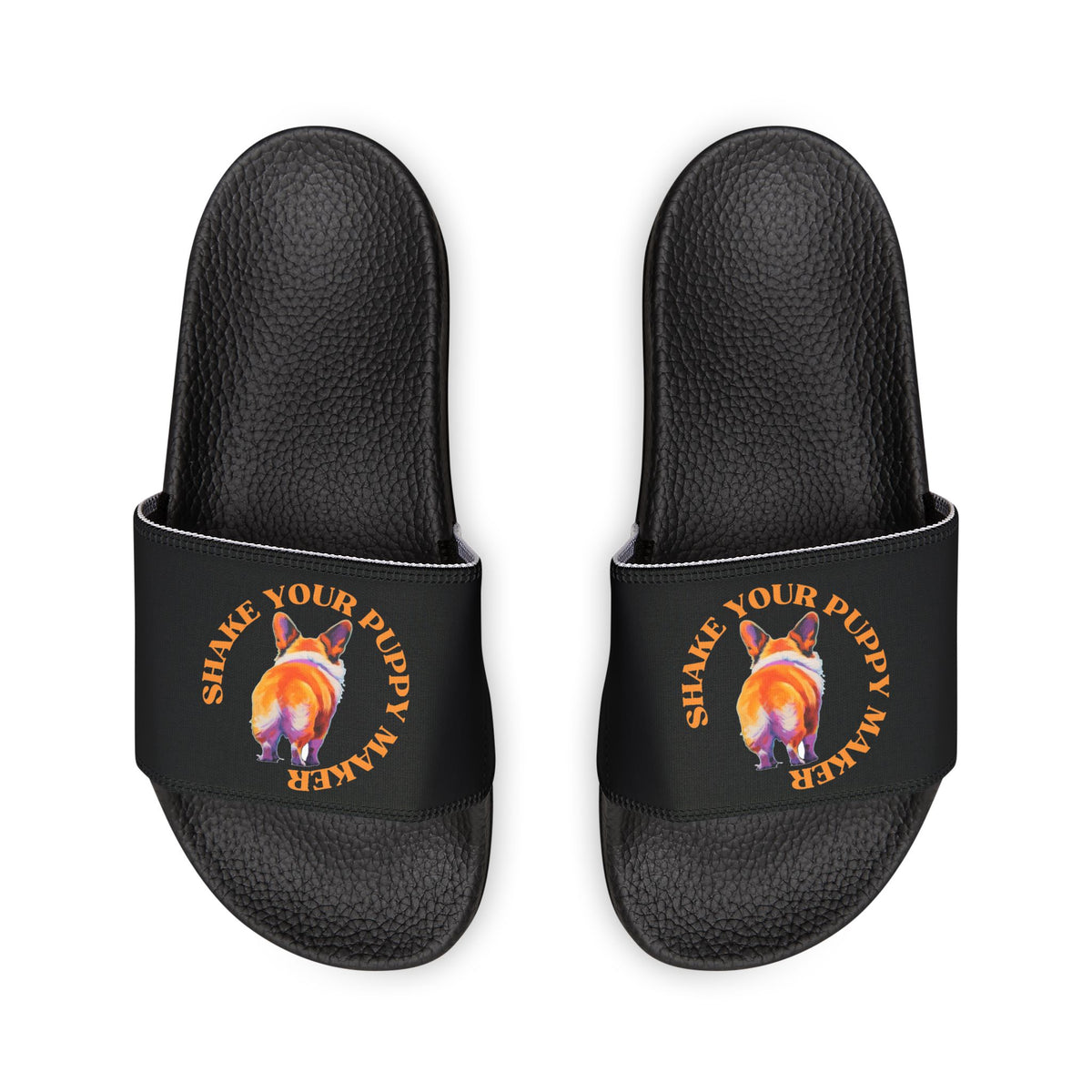 Shake Your Puppy Maker Men's Black Slide Sandals - Casual Pool & Beach Slides