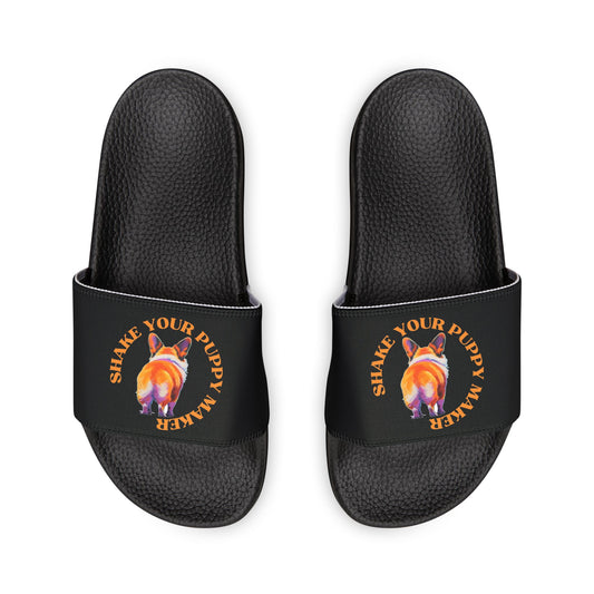 Shake Your Puppy Maker Men's Black Slide Sandals - Casual Pool & Beach Slides