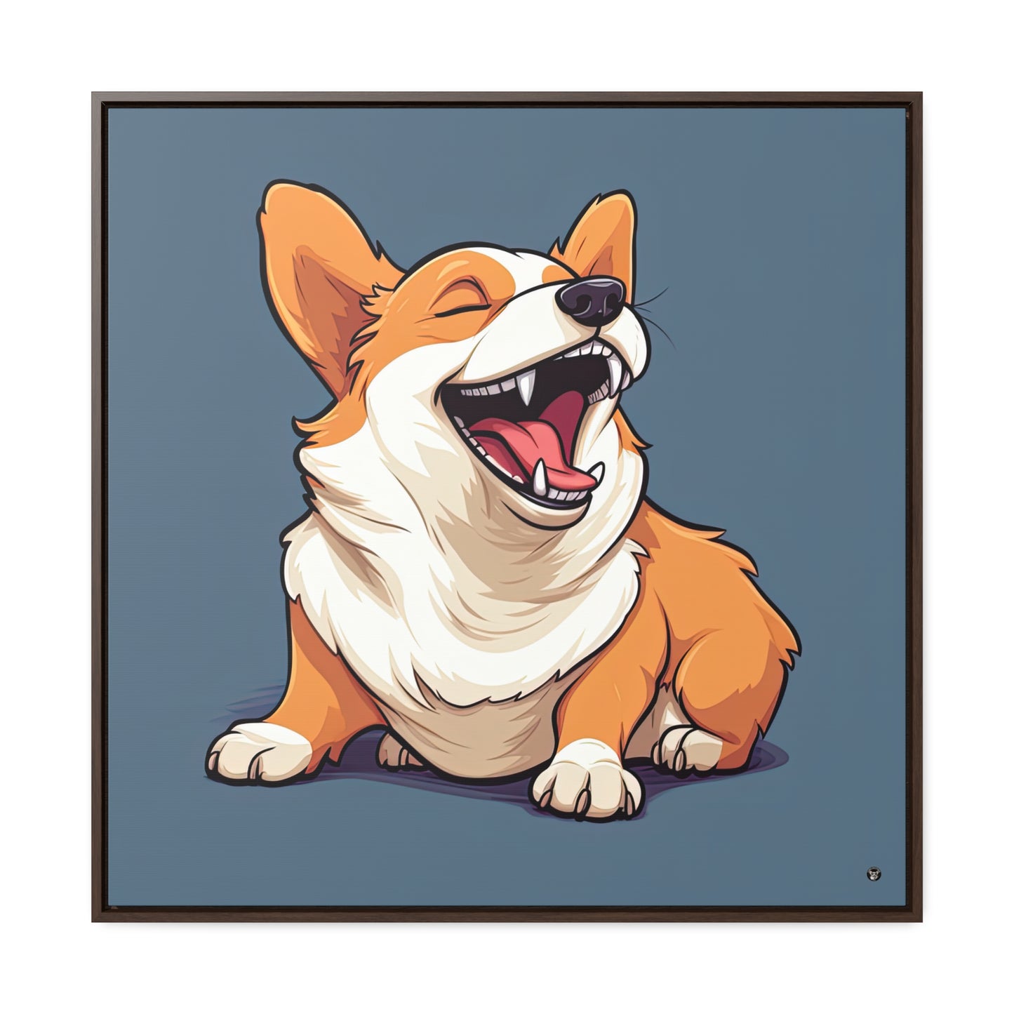 Comical Corgi - Framed on Canvas