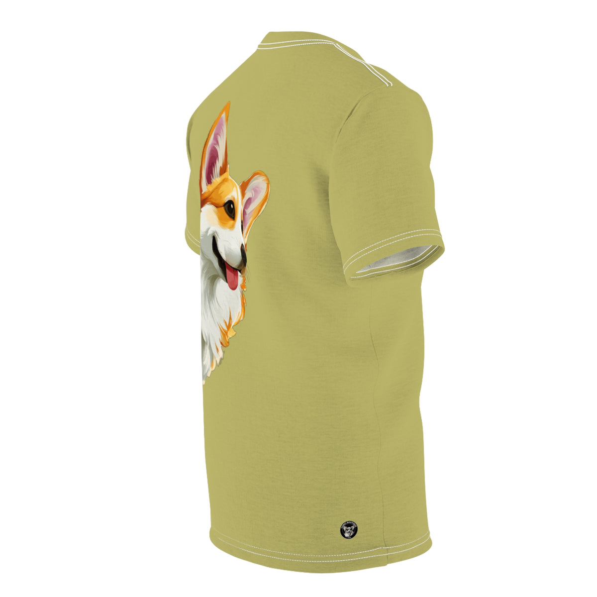 The Queen's Grand Companion Maximized Unisex Bold Designer Tee — Her Majesty's Large Pick of the Litter on Kakicha Khaki
