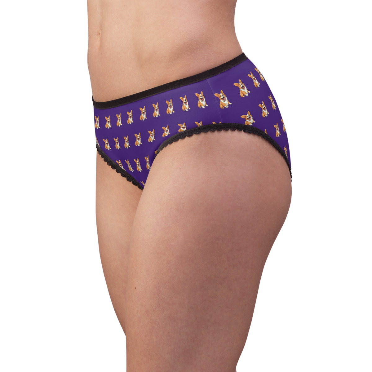 Jolly Jiggling Animated Corgi Panties - Women's Purple Undies