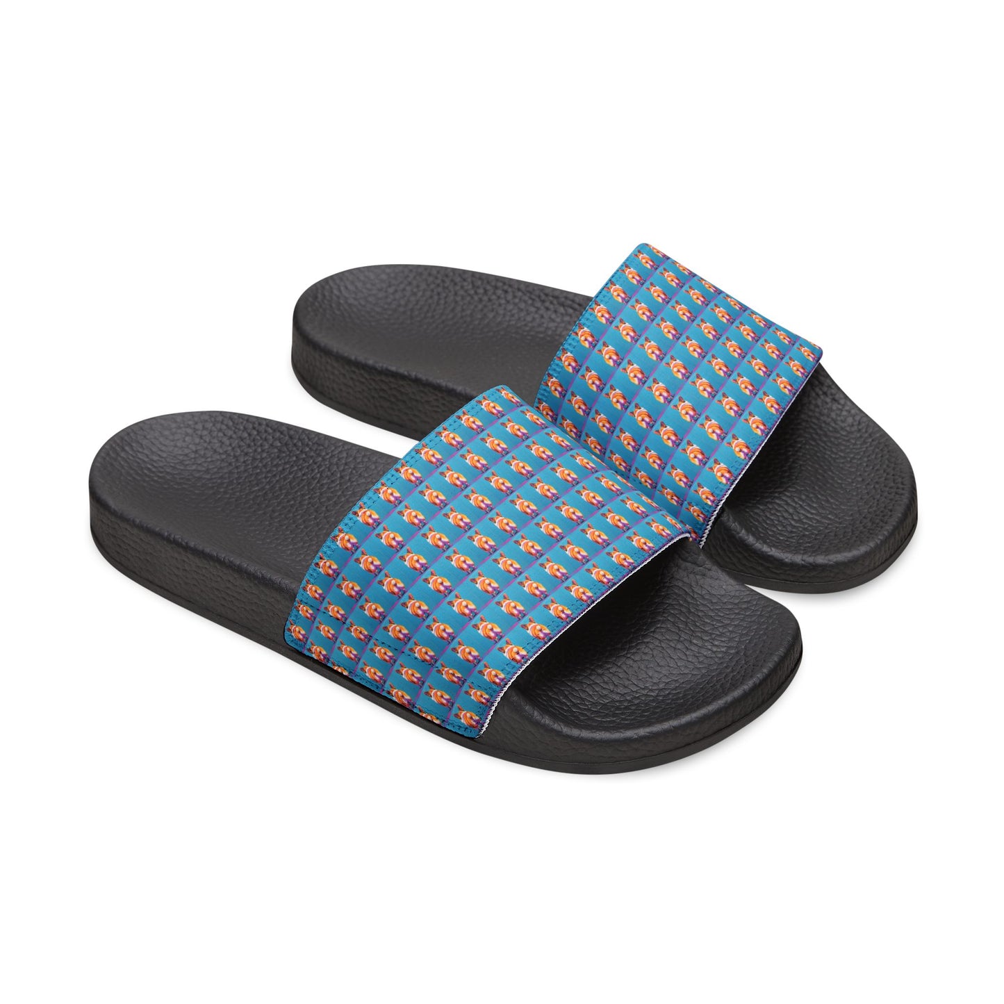 Corgi Butt Mosaic Pattern Men's Slide Sandals - Casual Pool & Beach Slides