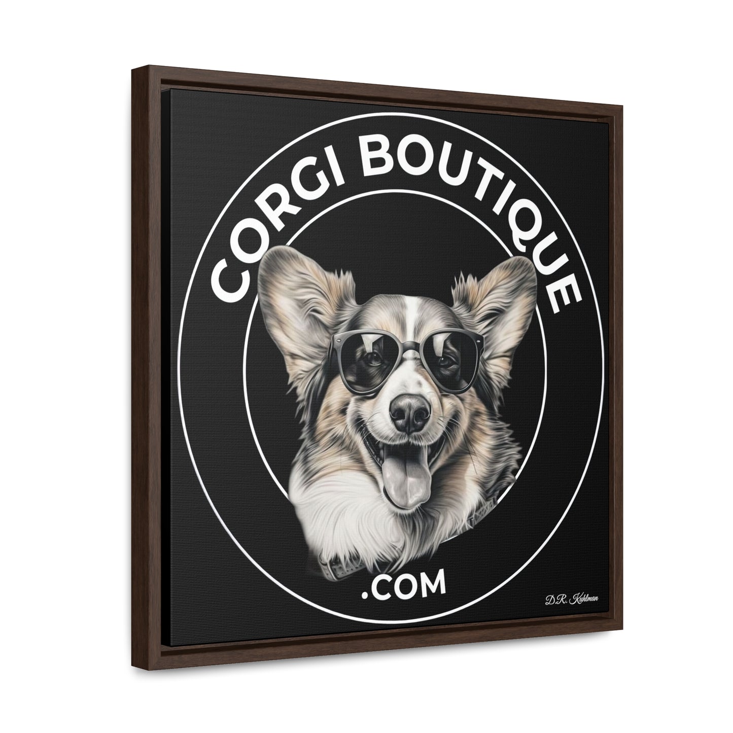 Corgi Boutique - Framed on Canvas