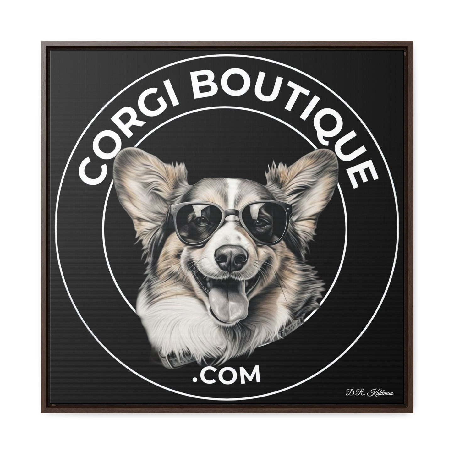 Corgi Boutique - Framed on Canvas