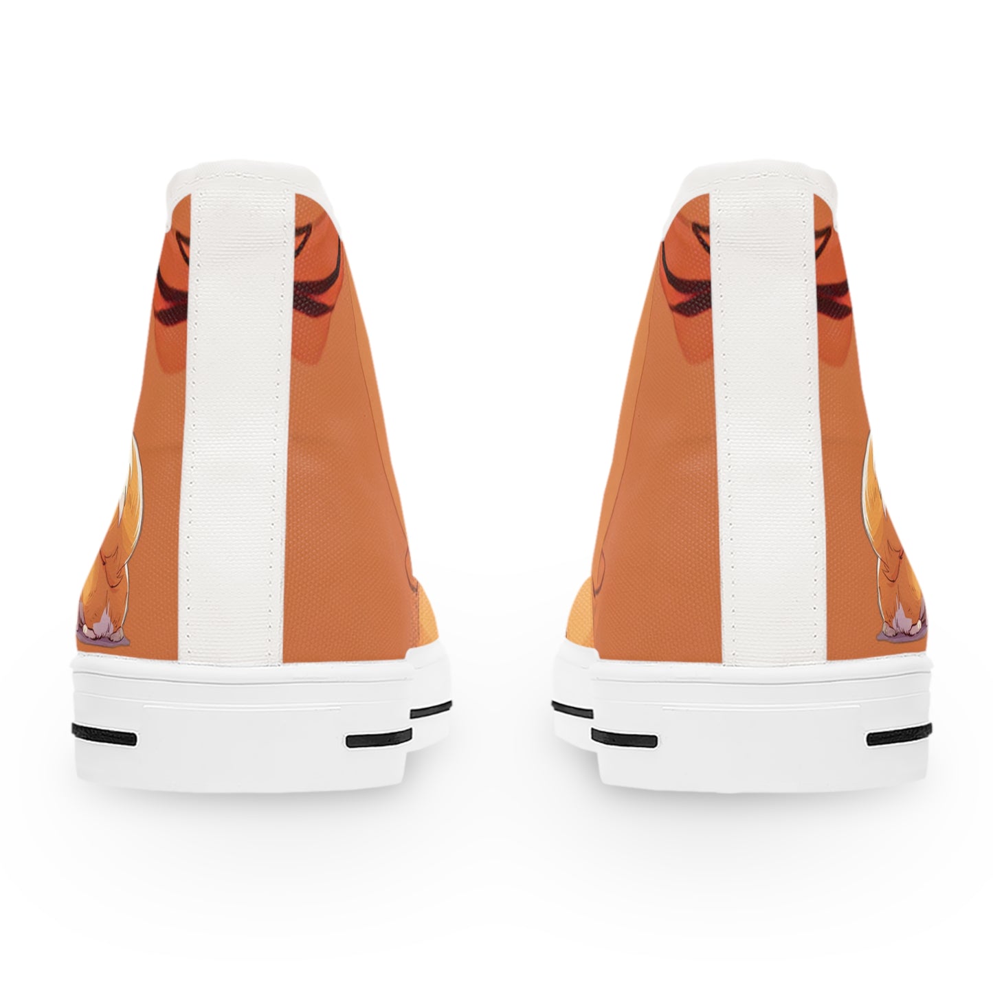 Cutie Patootie Corgi Autumn Orange Women's High Top Casual Canvas Sneakers