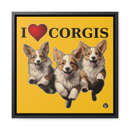 I Heart Corgis - Framed on Canvas