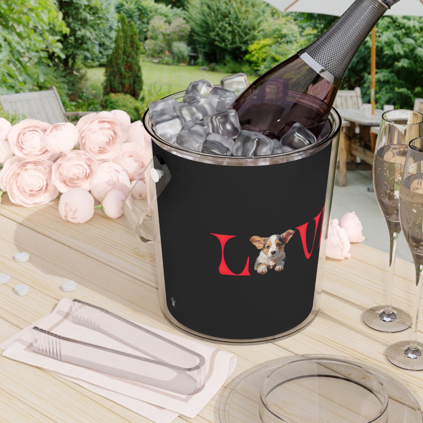 LOVE - Ice Bucket with Tongs