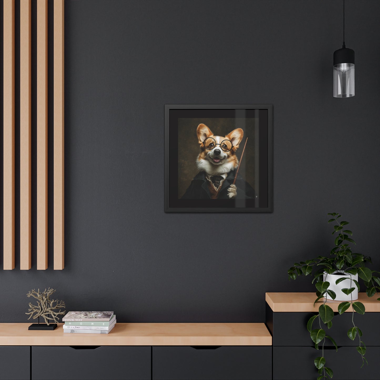 Corgi Potter Framed Print