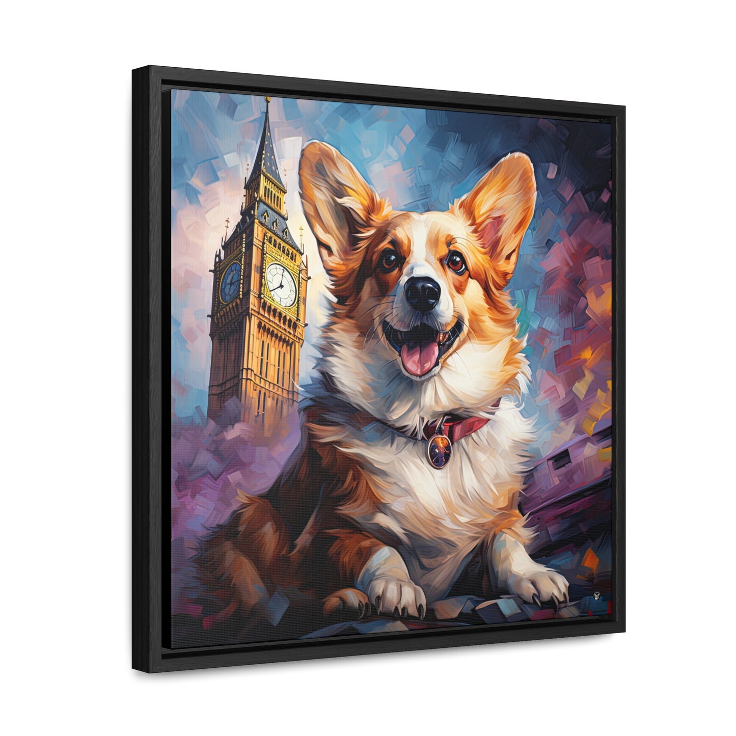 Corgi and Ben - Framed on Canvas
