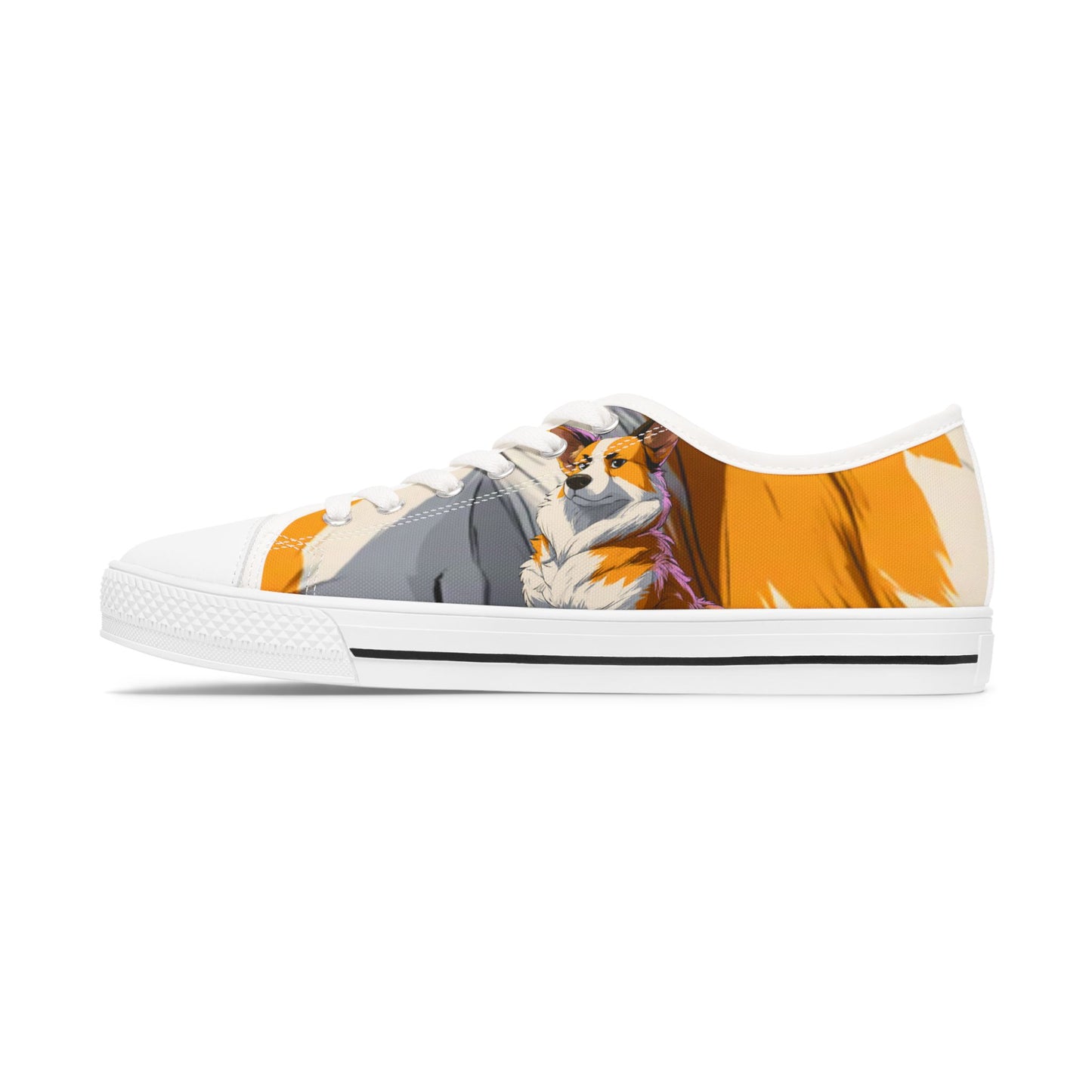 Boss Dog Corgi Artistic Portrait Casual Canvas Multicolor Design Women's Low Top Sneakers
