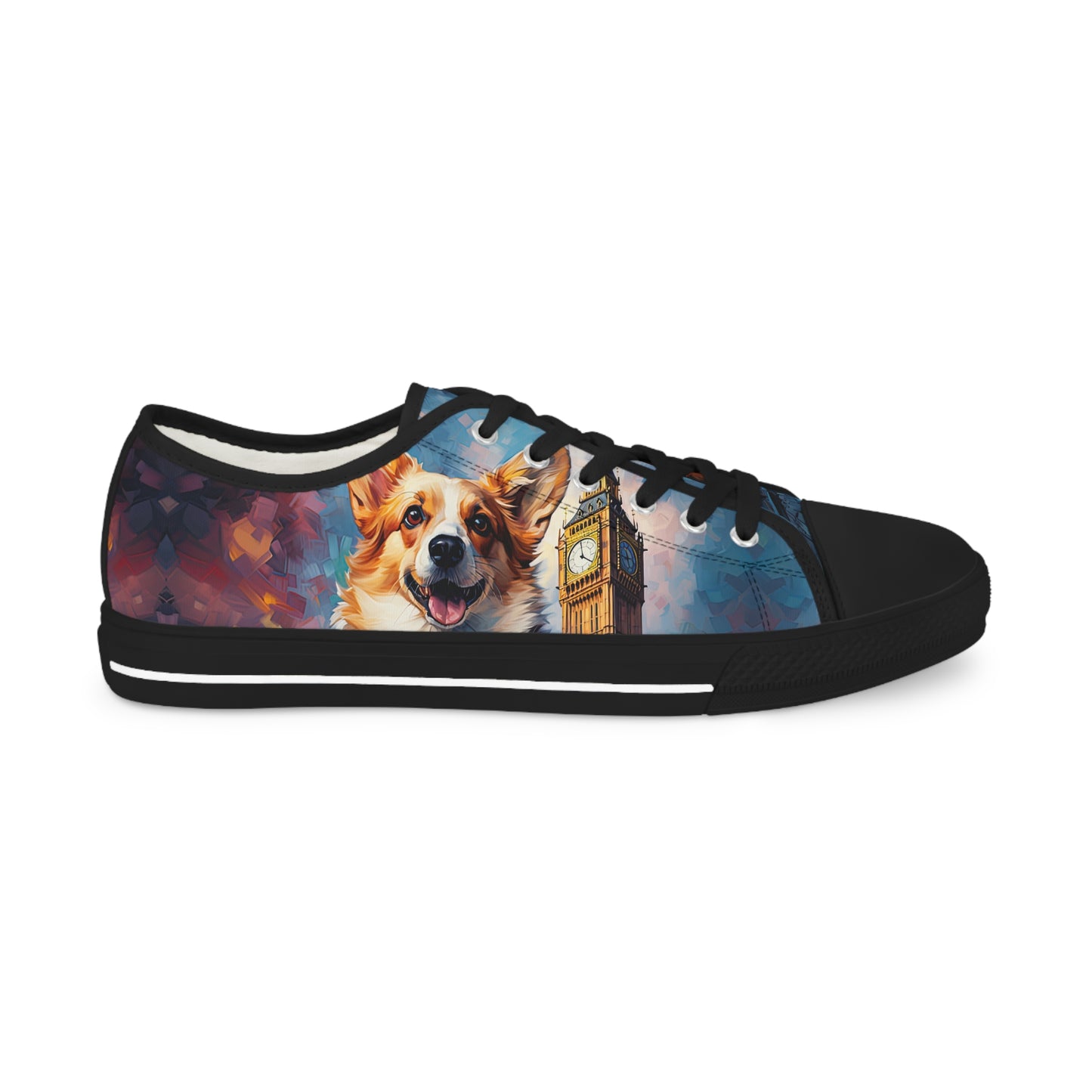 Corgi & Ben London Themed Men's Low-Top Casual Canvas Sneakers