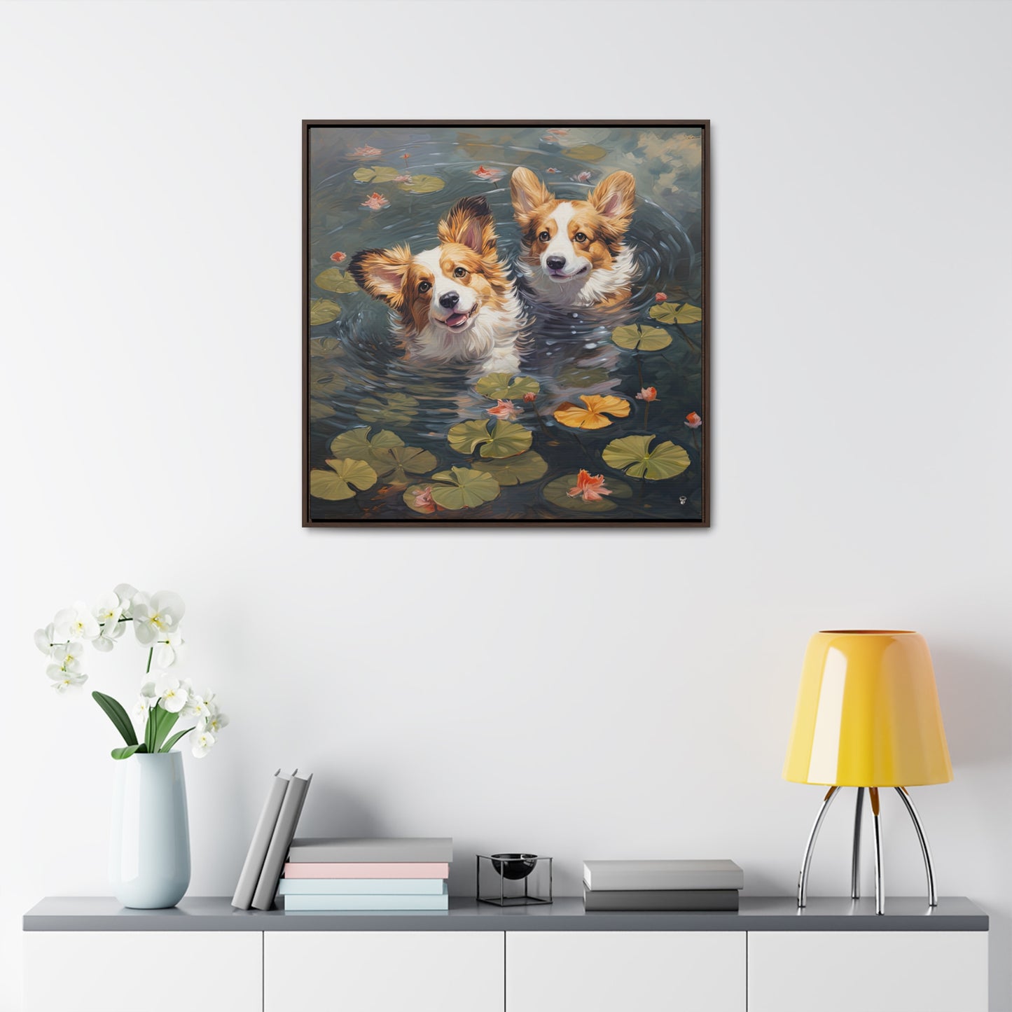 Pond Pups - Framed on Canvas