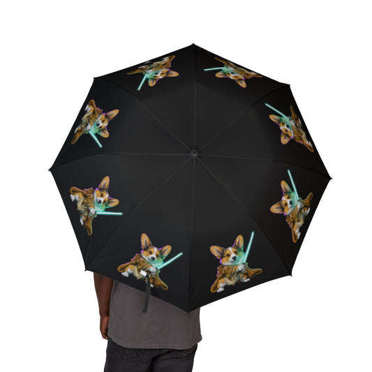 Little Light Knight Corgi Star Warrior Foldable Umbrella — Cute Star Dog Rain Protection