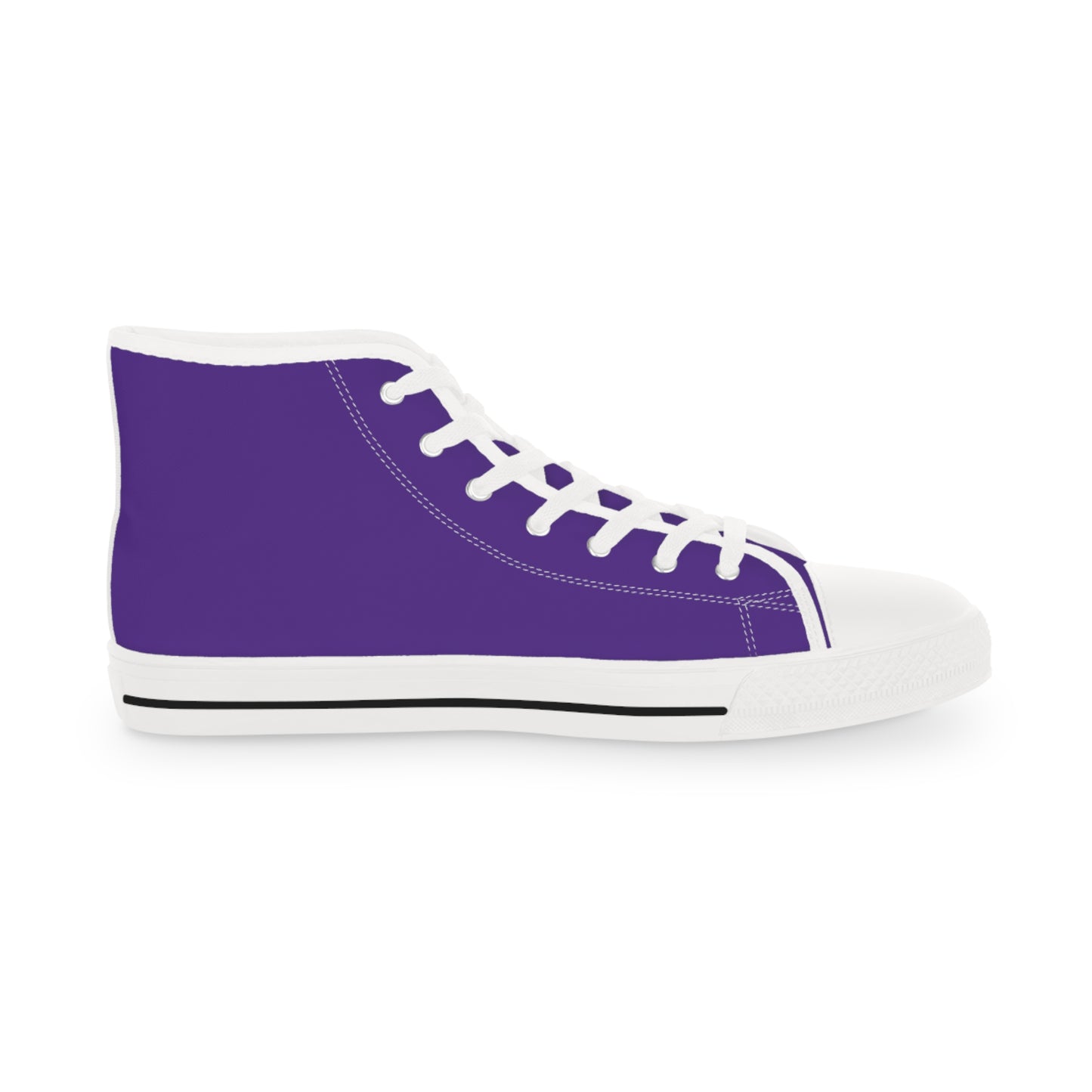 Jolly Jiggling Corgi Men's High Top Casual Purple Canvas Sneakers
