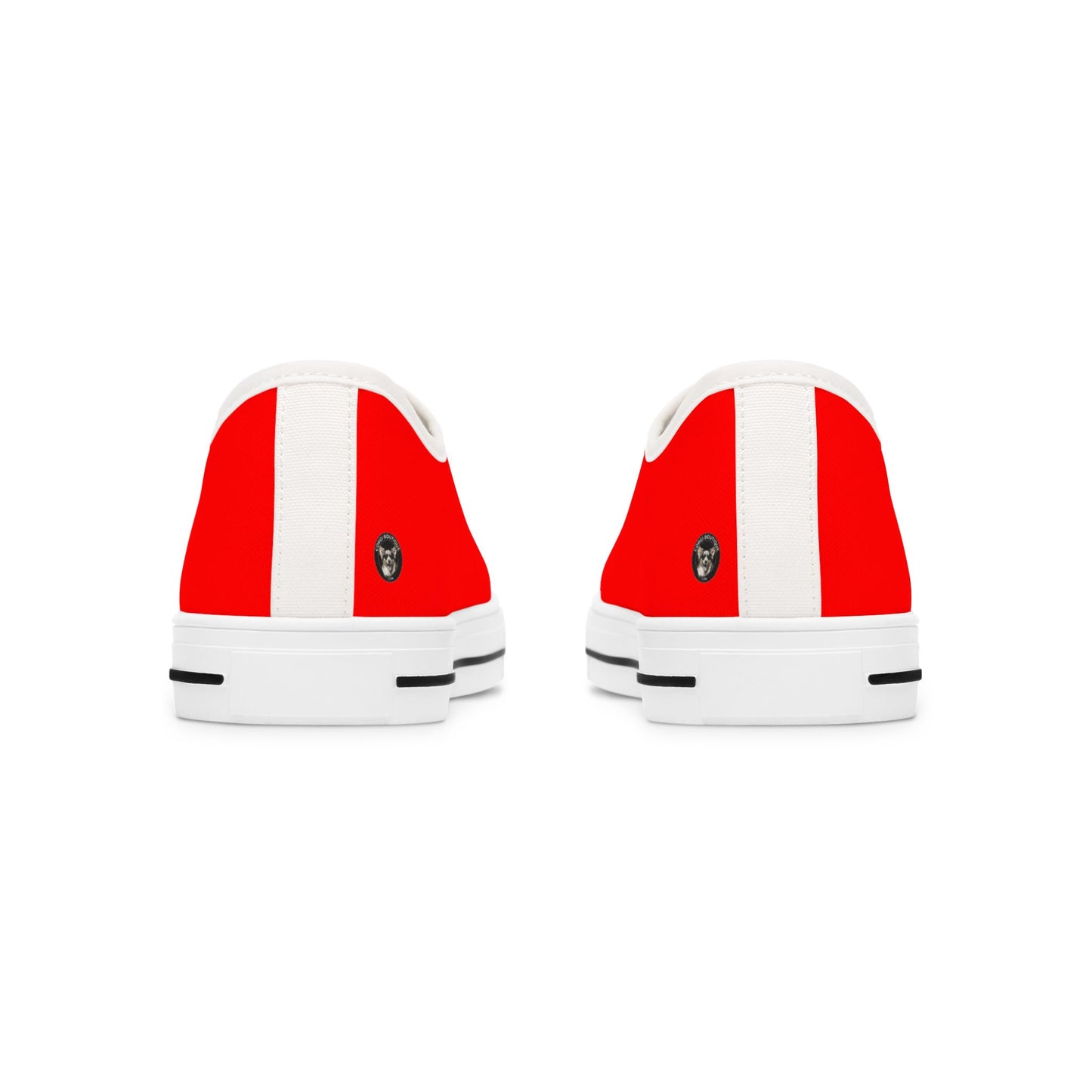 Best in Show Corgi Portrait Women's Casual Low Top Sneakers on Red Canvas