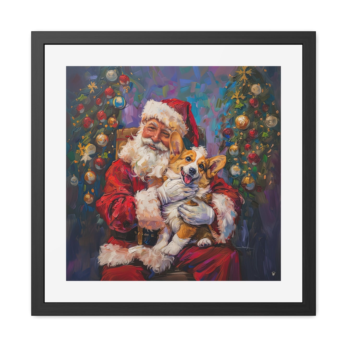 Christmas Corgi Framed Print