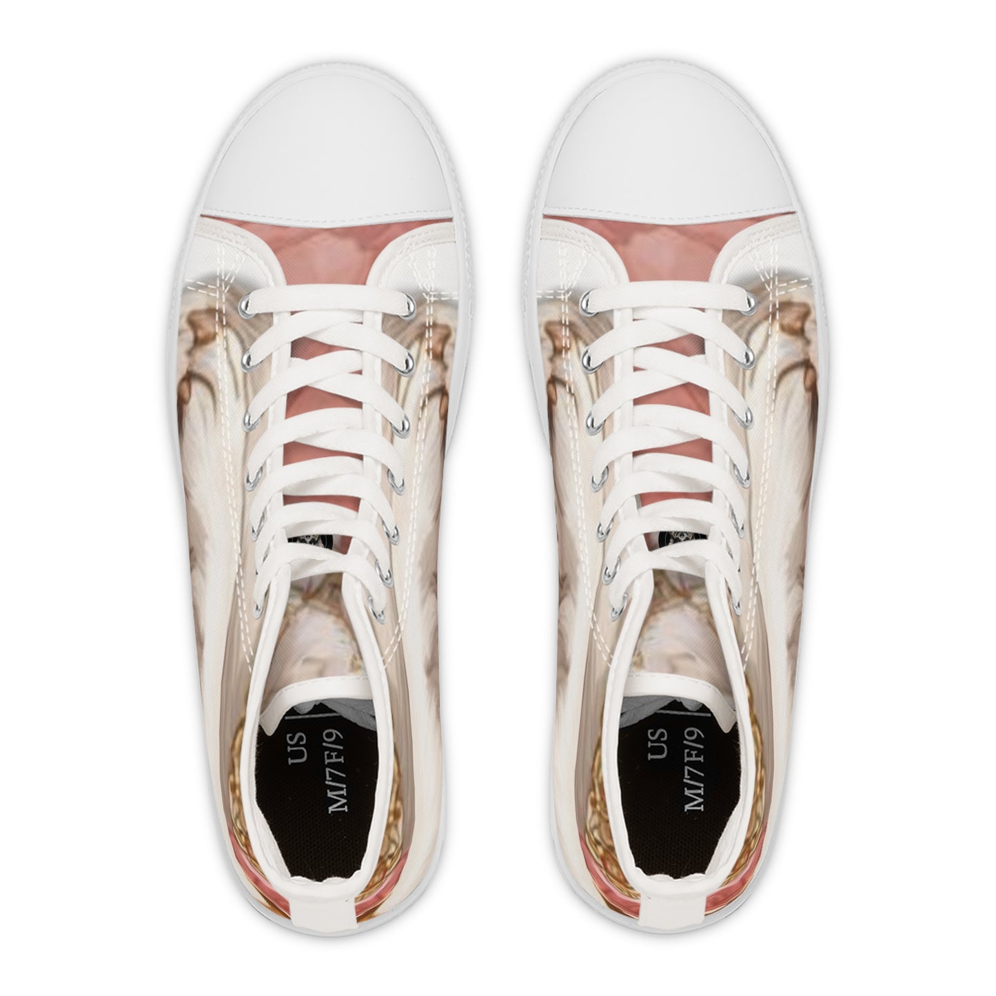 Soft Beg & Blush Corgi Paws High Top Casual Canvas Sneakers for Women