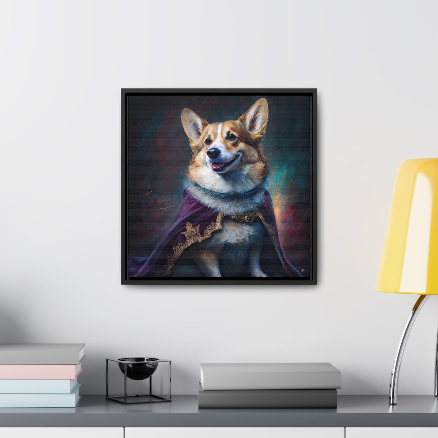 Corgi Royalty - Framed on Canvas