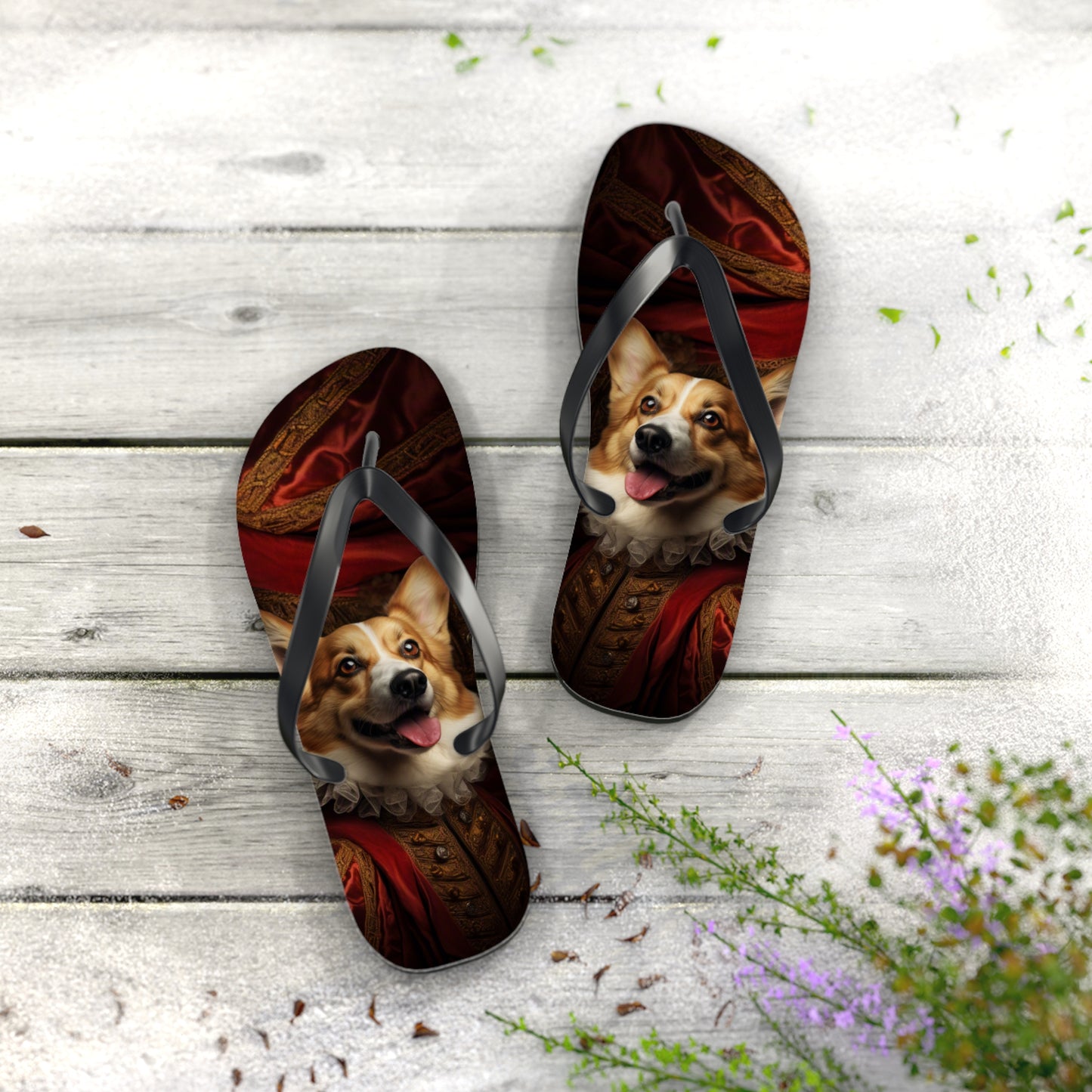 Renaissance Corgi Flip-Flops