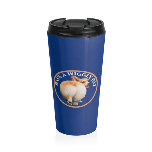 Have a Wiggly Day in Blue - Travel Mug