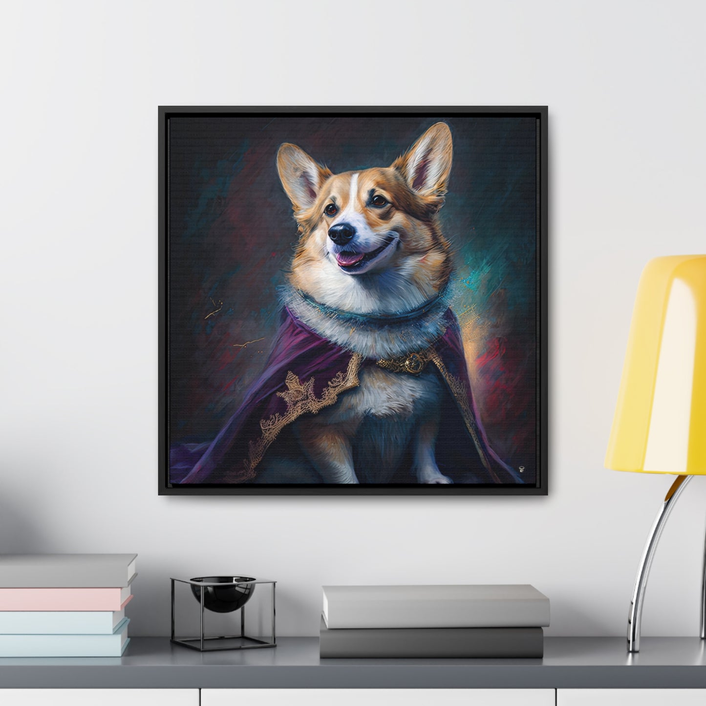 Corgi Royalty - Framed on Canvas