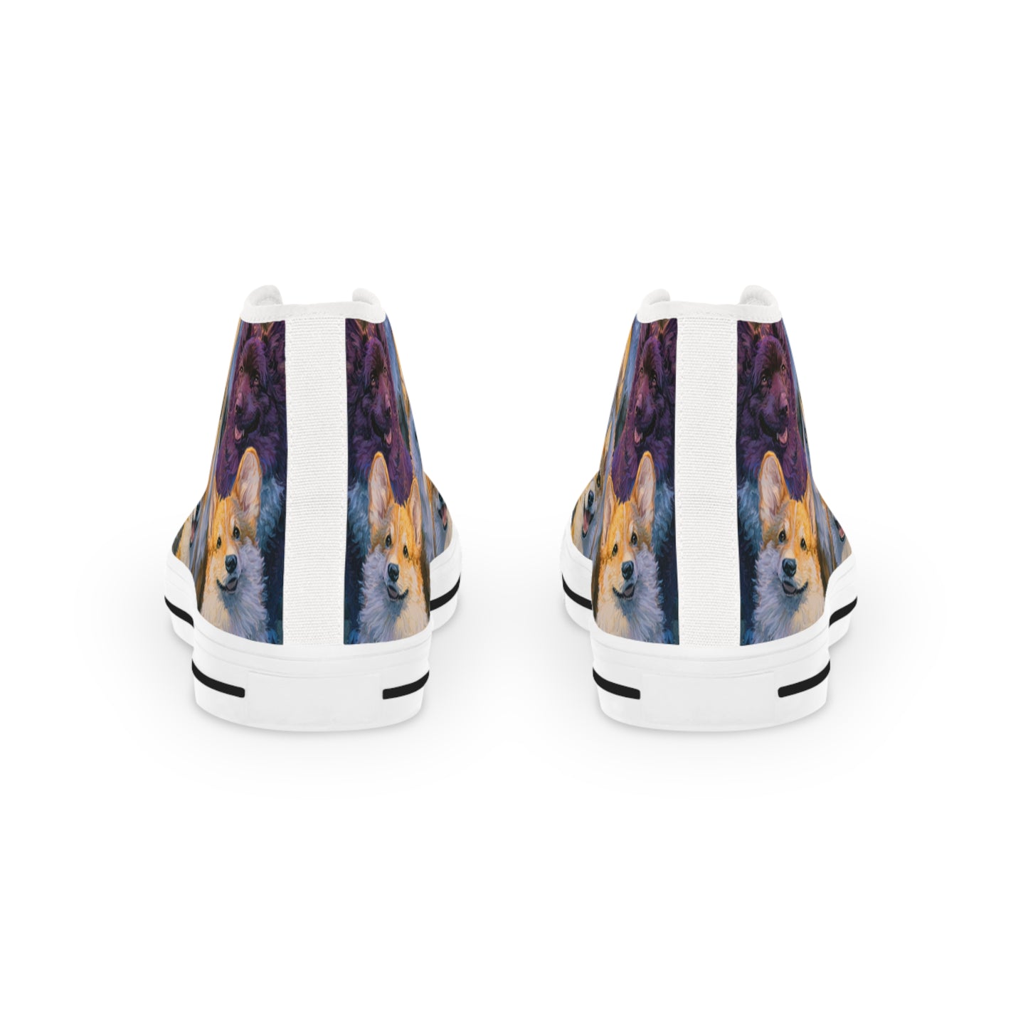 Pearly Gates the Corgis Await Men's High Top Casual Canvas Sneakers