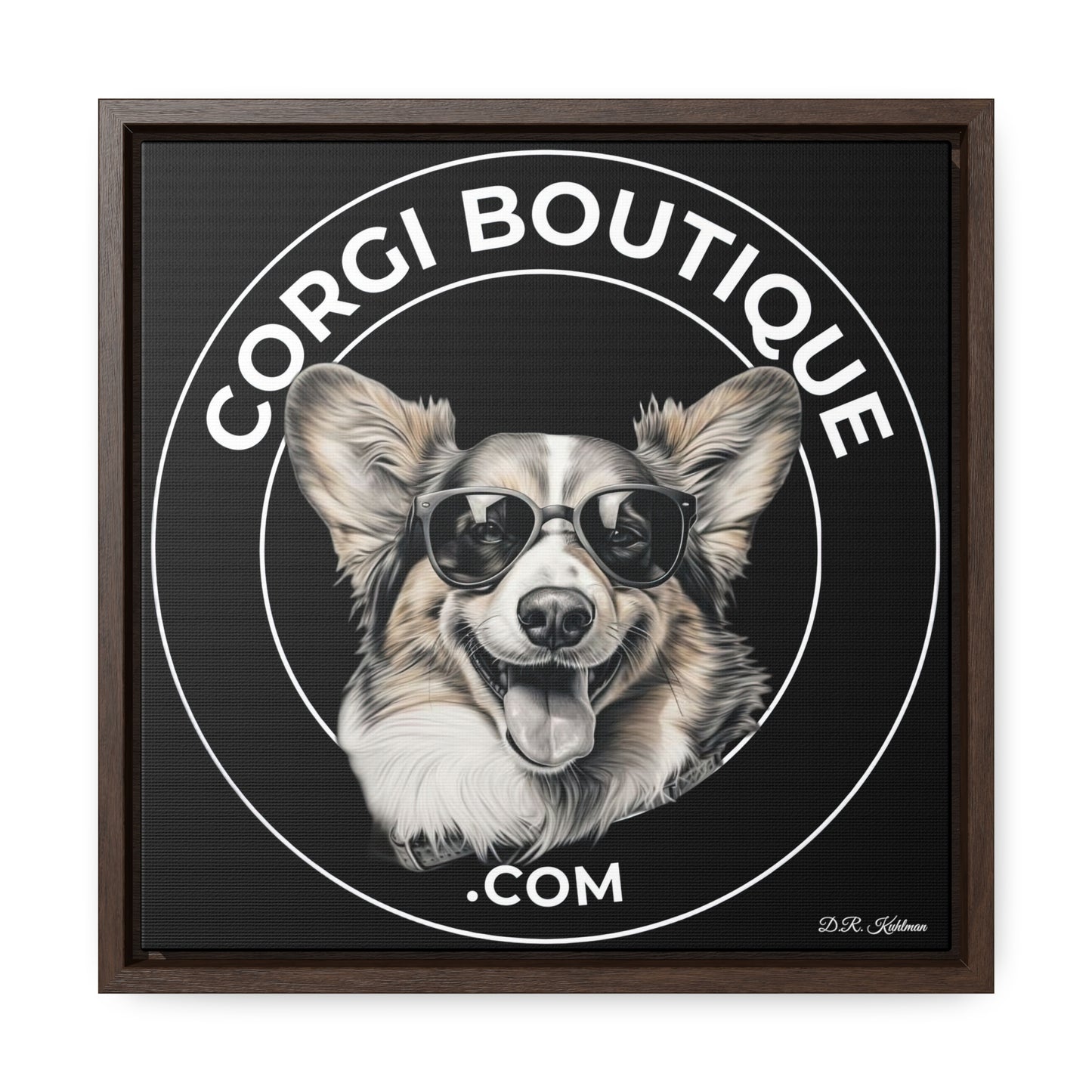 Corgi Boutique - Framed on Canvas