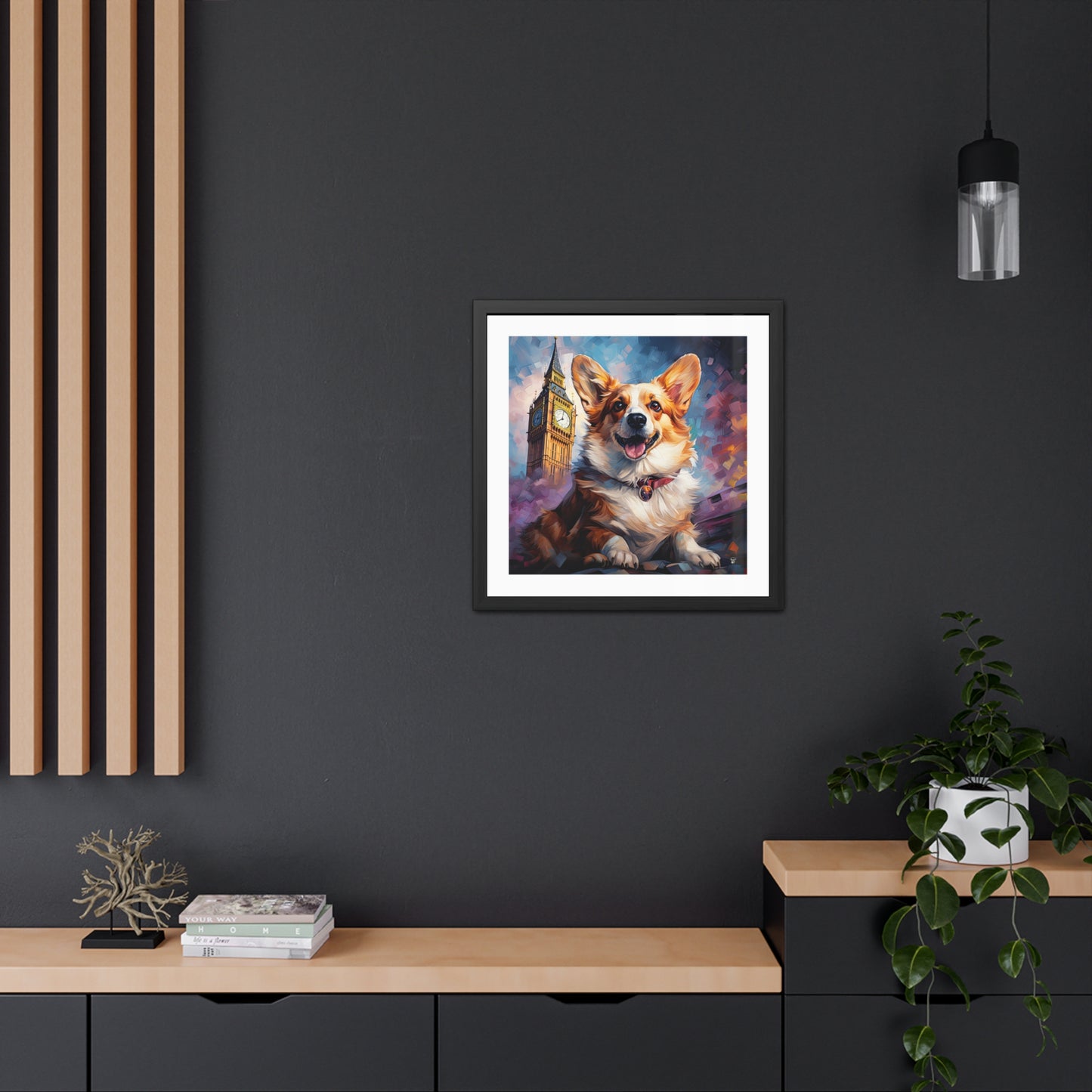 Impression encadrée Corgi & Ben