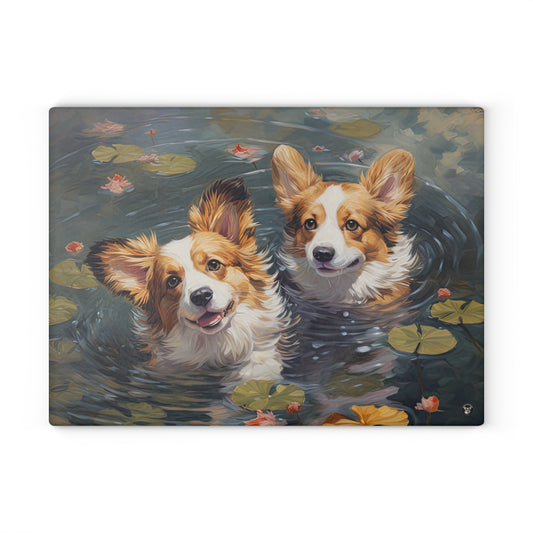 Pond Pups - Glass Cutting Board