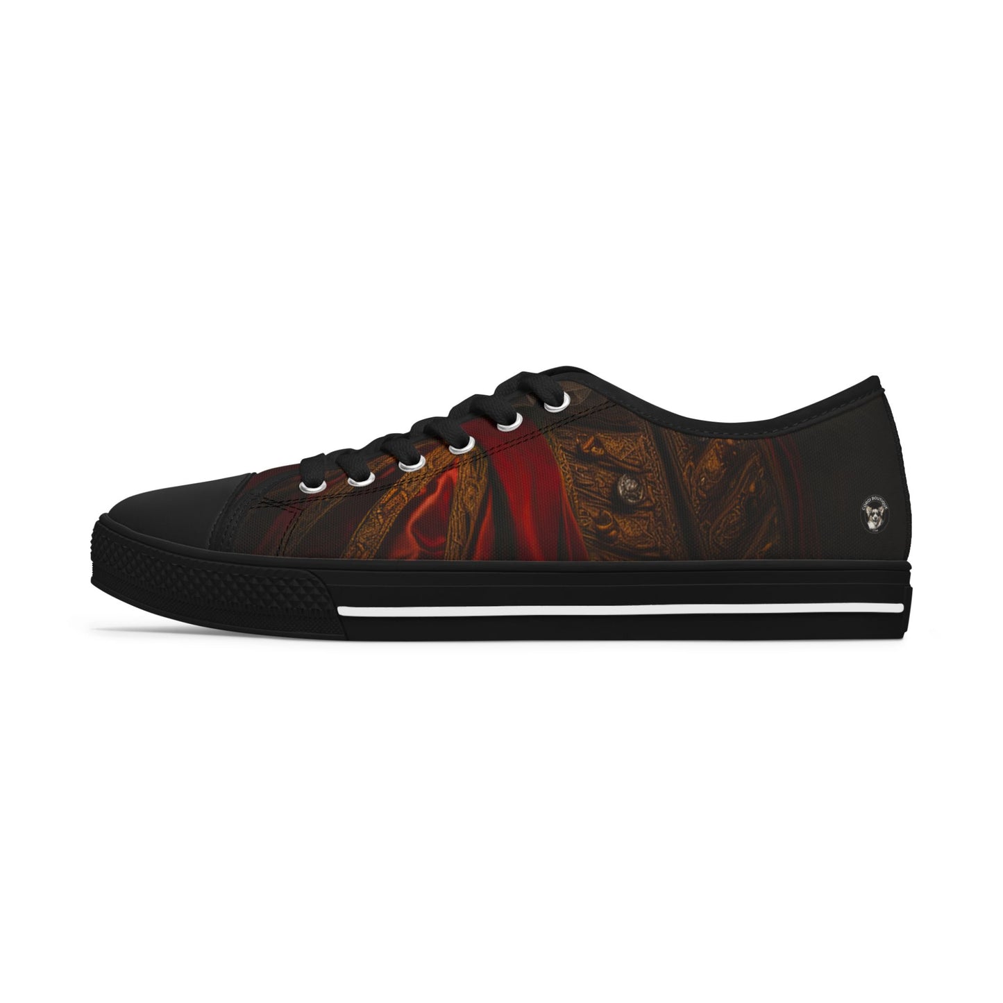 Renaissance Corgi Artistic Gothic Red Cloak Women's Low Top Casual Canvas Sneakers