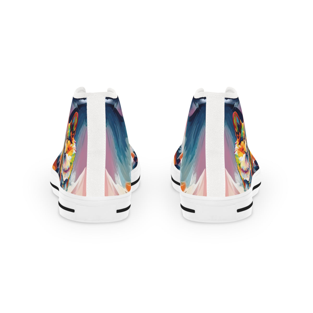 Scouter Corgi Watercolor Men's High Top Casual Canvas Sneakers