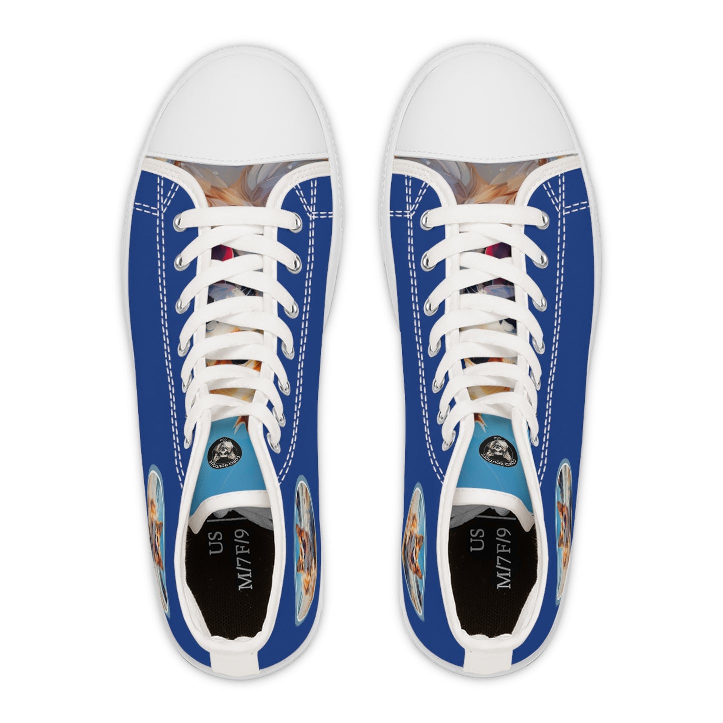 Coastal Corgi - Women's High Top Sneakers