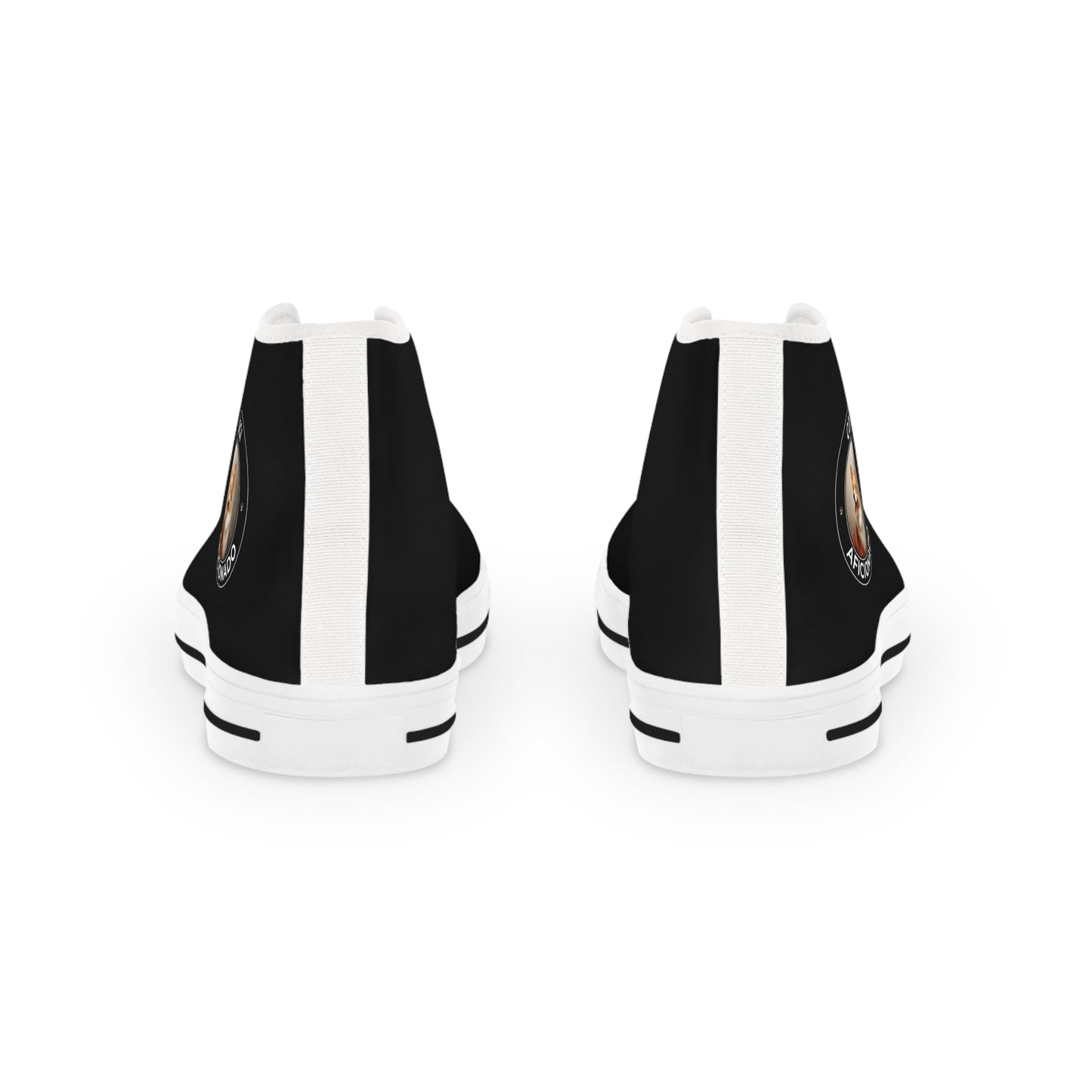 Corgi Aficionado Men's High Top Casual Black Canvas Sneakers with a Classic Corgi Portrait