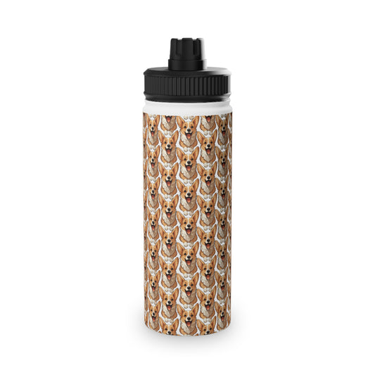 Corgi Cuteness Mosaic - Water Bottle with Sport Lid