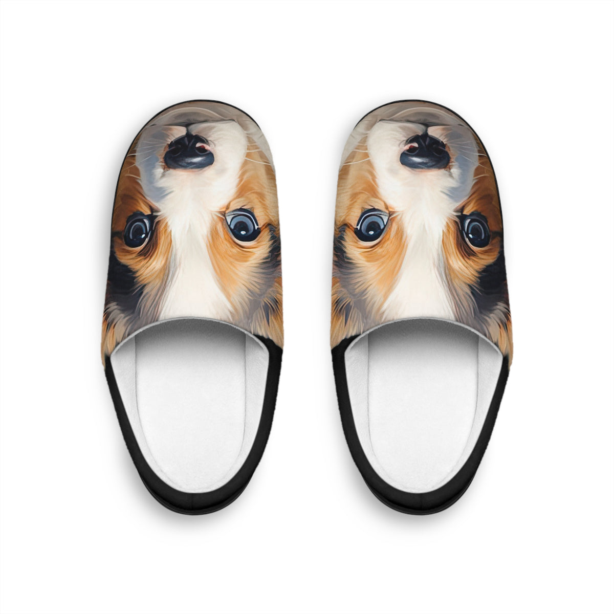 Puppy Dog Eyes Men's Slippers - Corgi Pup Theme