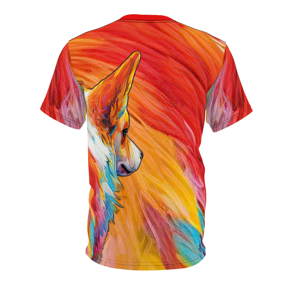 Peekaboo I See You Unisex Bold Designer Tee - Corgi Profile on Fantastic Flowing Fur-Effect