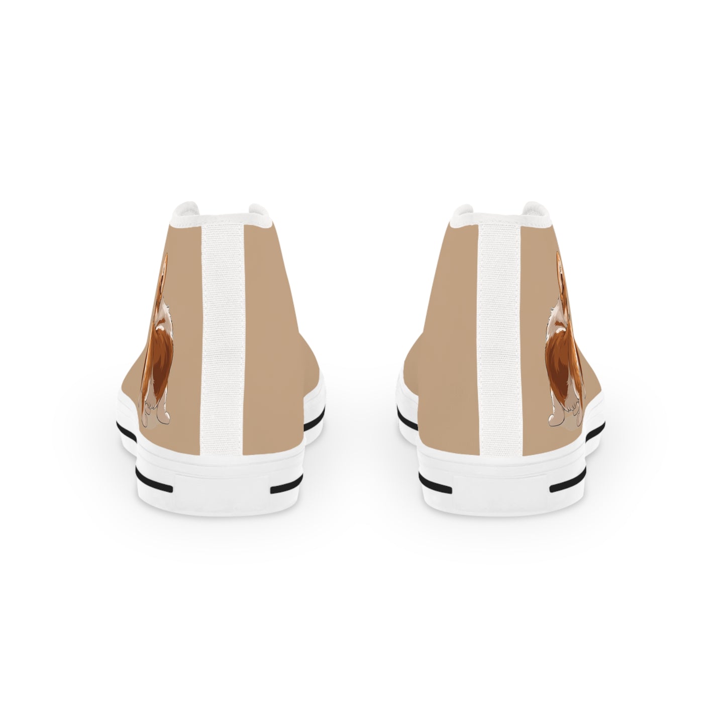 Butt What? Talk To The Butt Contemptuous Corgi Men's High Top Casual Tan Canvas Sneakers
