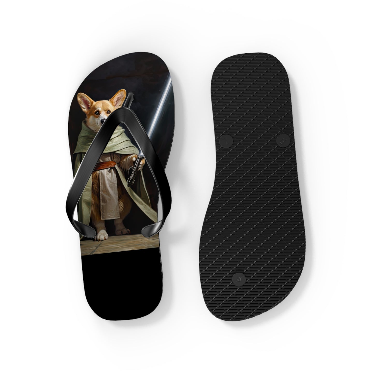 Jedi Corgi Flip-Flops