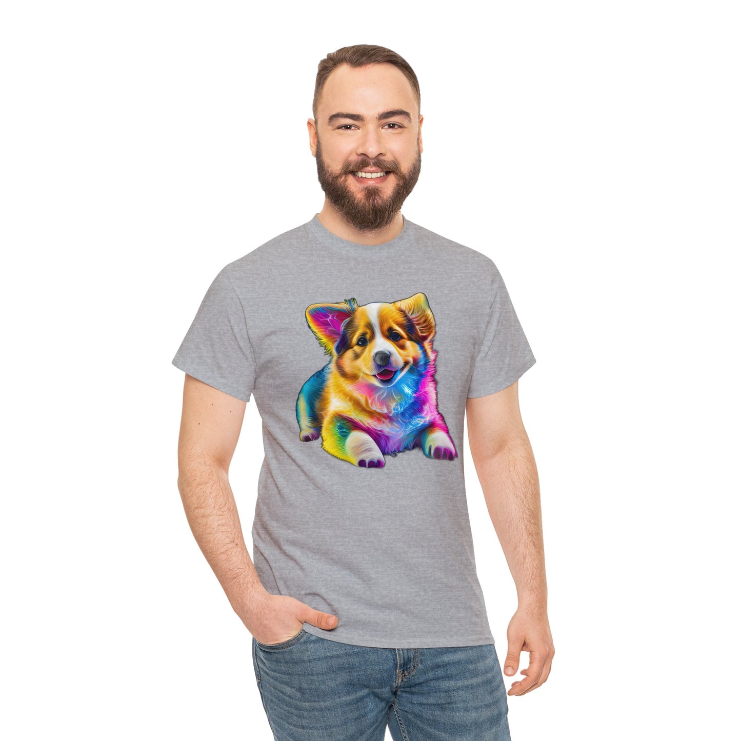 Colorful Corgi - Unisex Heavy Cotton Tee