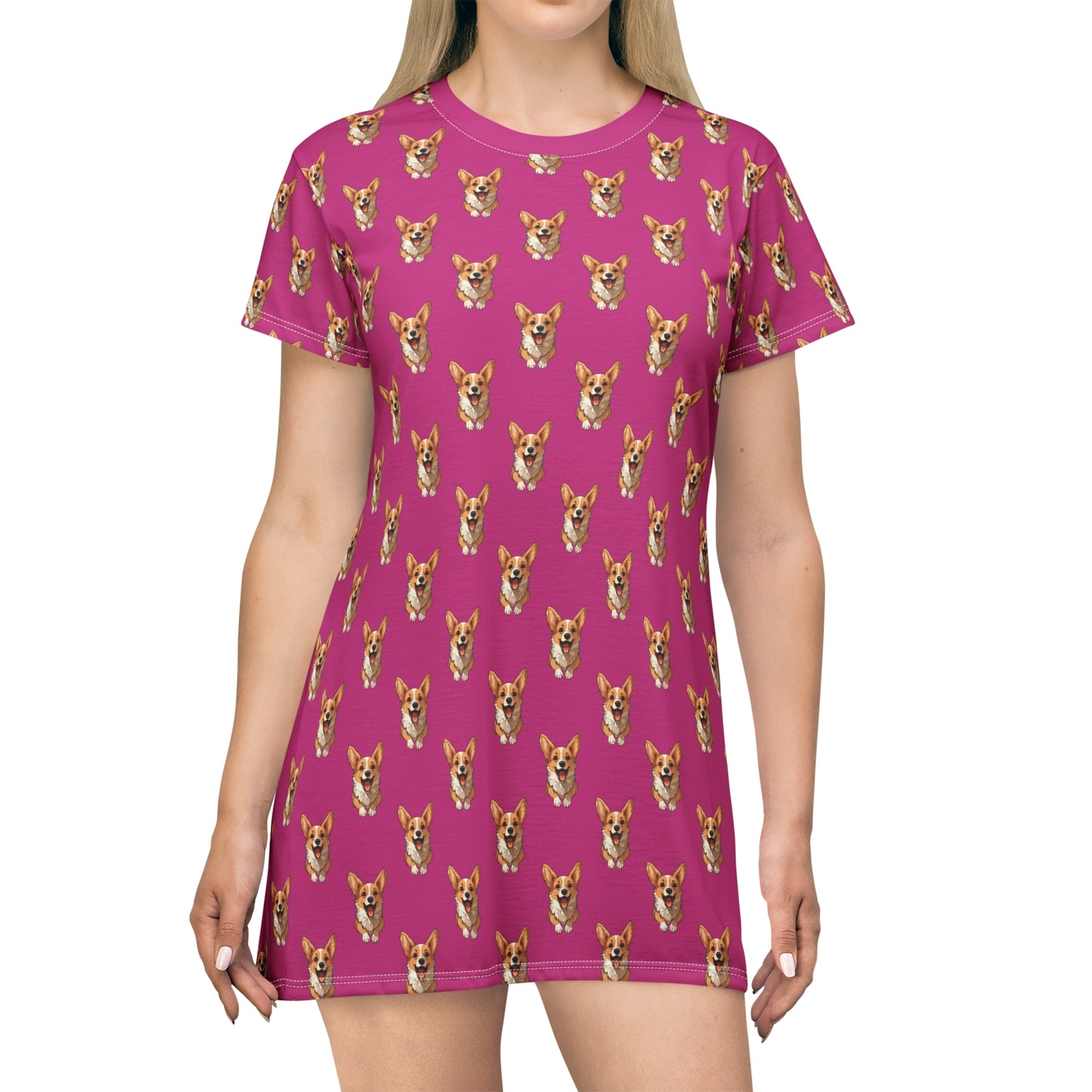 Corgi Cuteness Mosaic - T-Shirt Dress