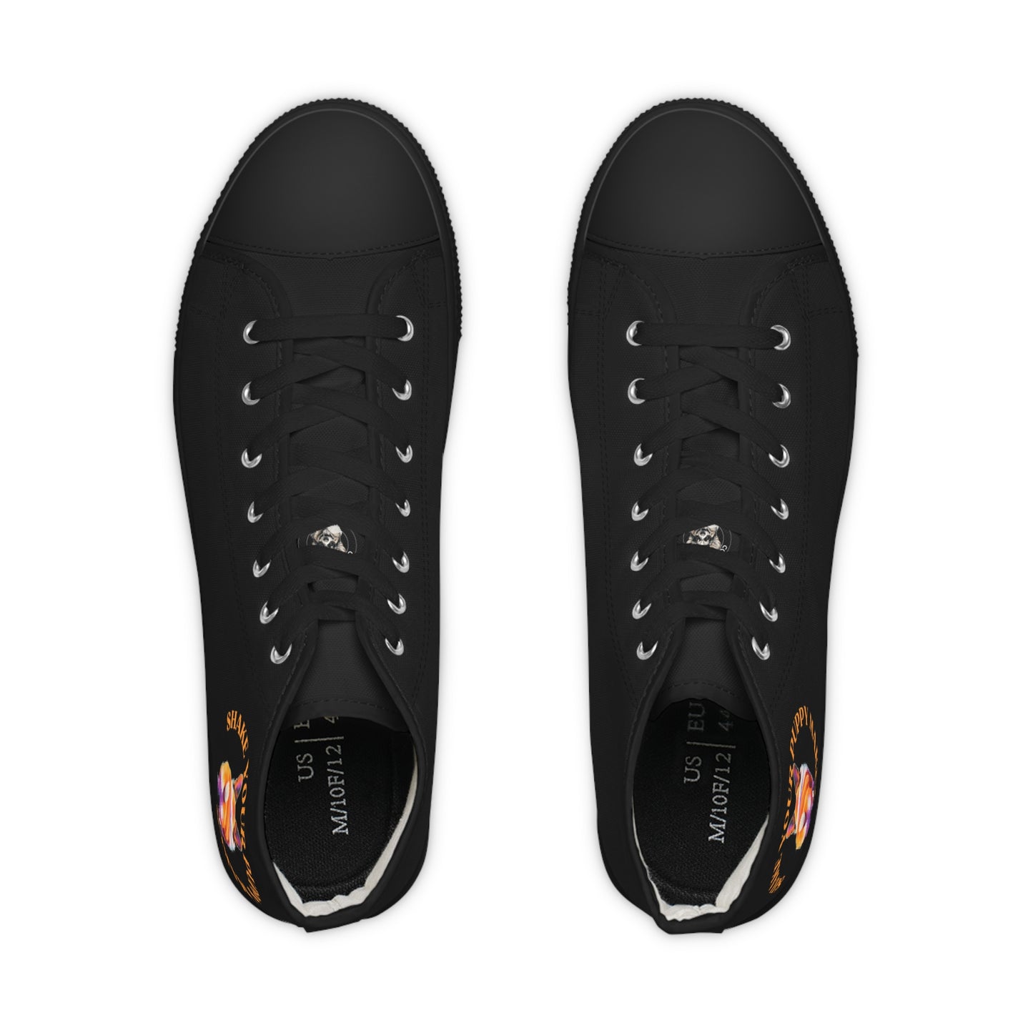 Shake Your Puppy Maker Men's High Top Casual Black Canvas Sneakers